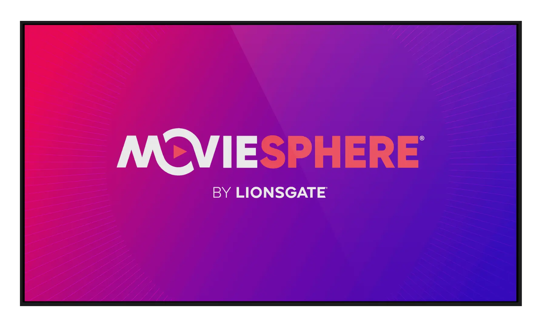MovieSphere on demand library playing on a TV